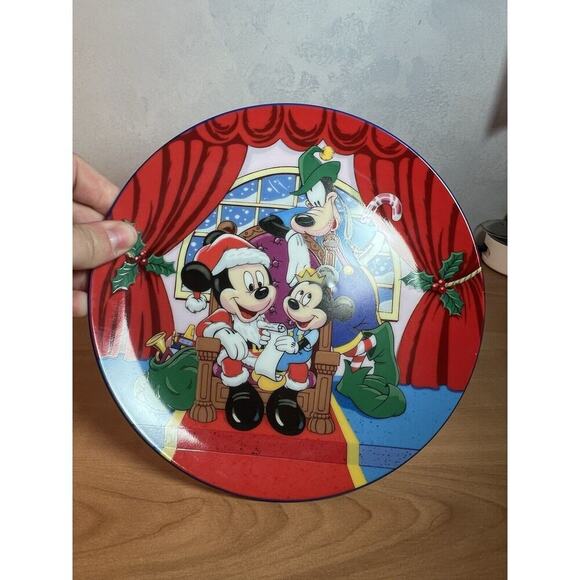 Schmid Merry Mickey Claus 1989 Disney Numbered Plate - Picture 2 of 5